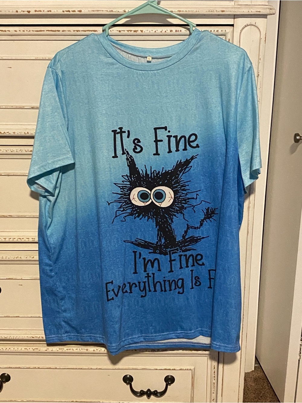 Blue Ombre Graphic Tee - "It's Fine"